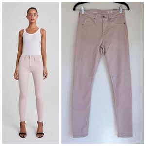 NEW AG Jeans Farrah Ankle Seamless Mid Rise Skinny Ankle Jeans in Peaked Pink 25